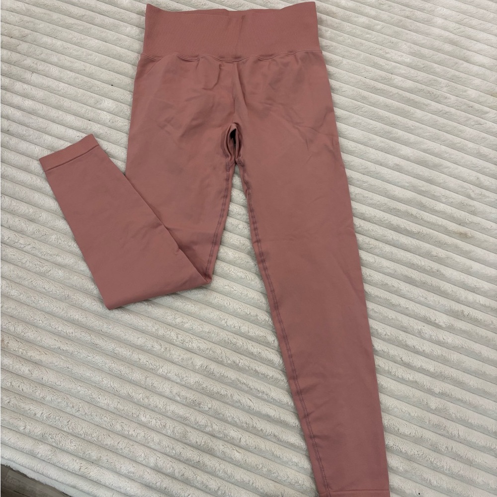 Pink and Cream Leggings with Elastic Waistband